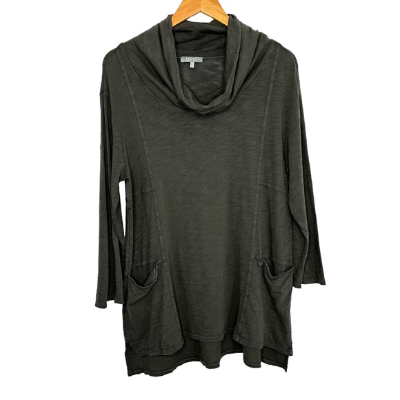 Habitat Tops - Habitat Womens Cowl Neck Tunic Top Sz Small Gray Long Sleeve Lagenlook